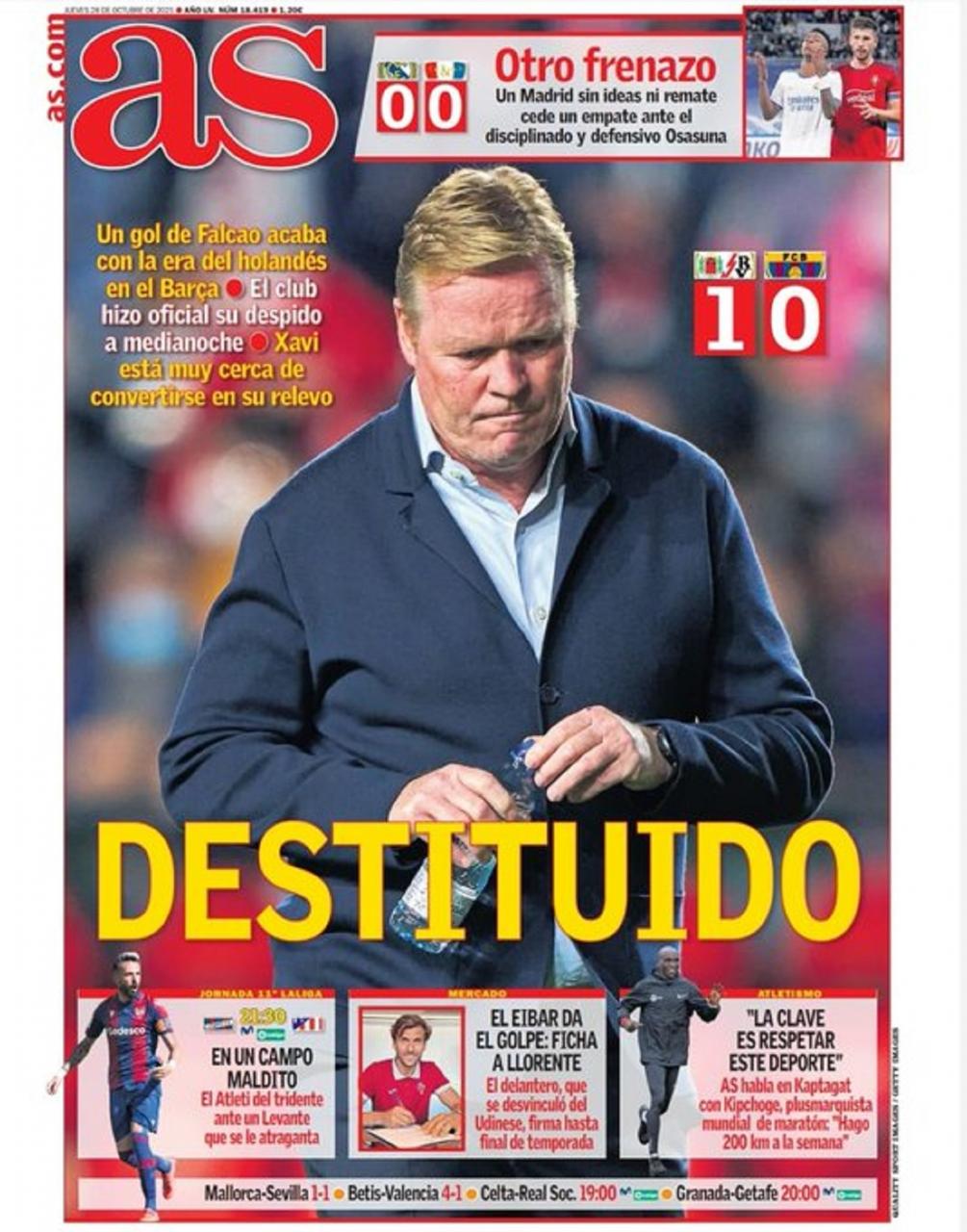 أبرز عناوين صحف إسبانيا بعد اقالة كومان
