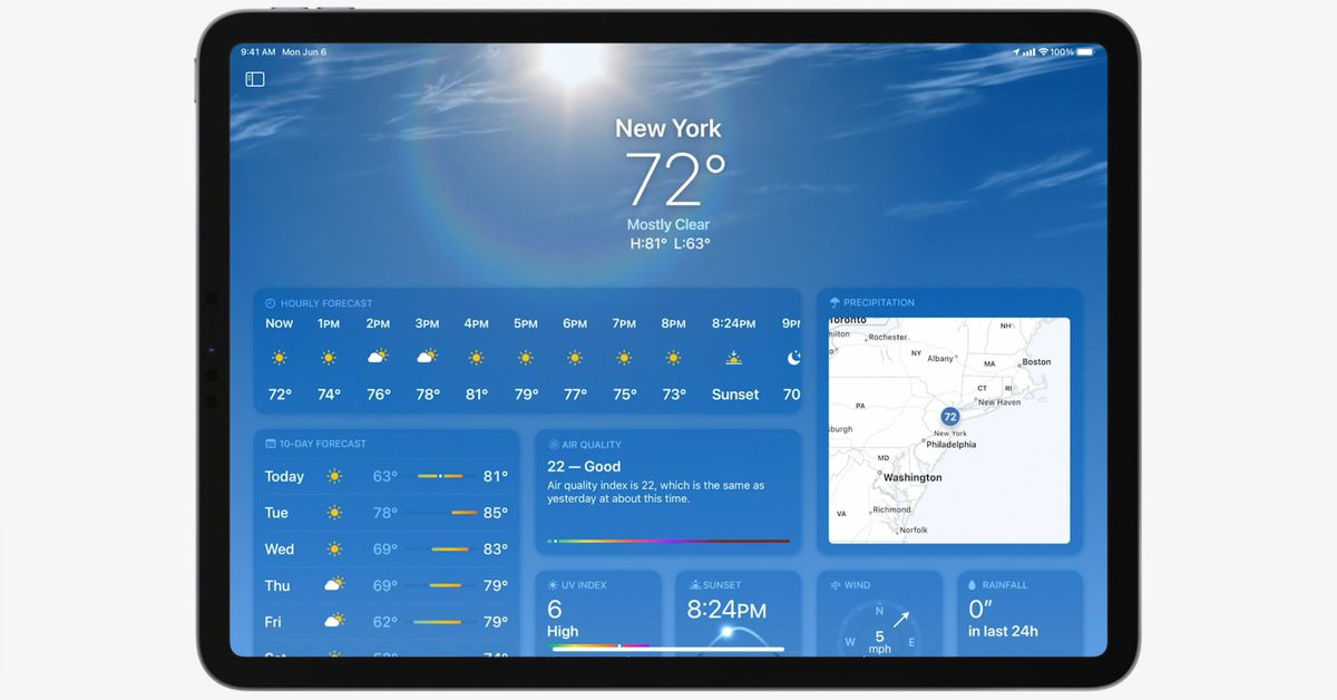 تطبيق الطقس يصل رسميا لأجهزة الايباد