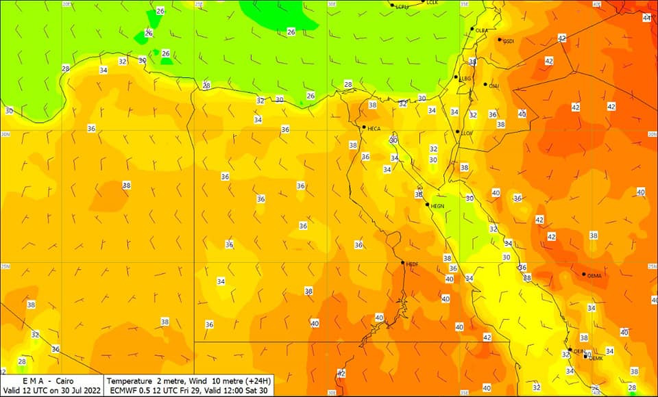 حالة الطقس المتوقعة في مصر غدا السبت
